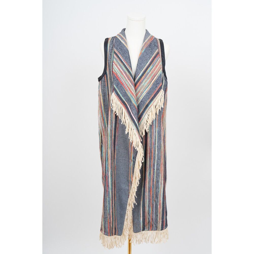 BCBGMAXAZRIA Fringe Tweed Vest Size XS/S